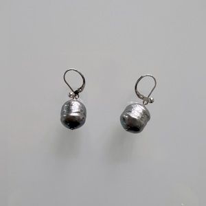 Majorica Tahitian circle baroque pearl sterling silver drop earrings
